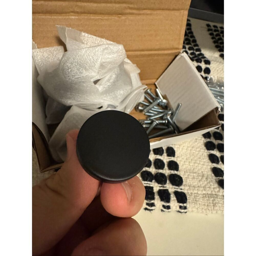 Black flat modern matte set of 8 cabinet knobs